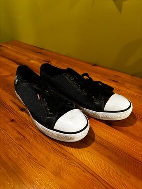 Levi's Black Canvas Sneaker with White Logo Patch